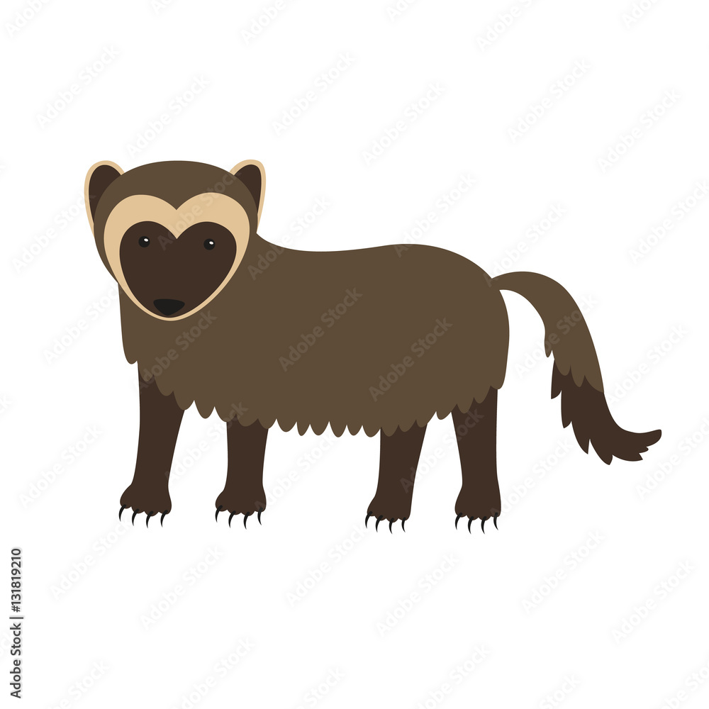 Wolverine animal cartoon character isolated on white background. Stock  Vector | Adobe Stock