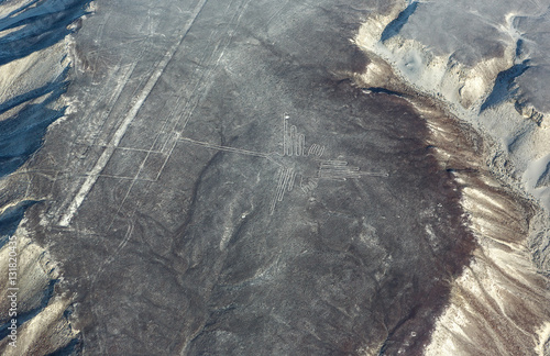 Lines and Geoglyphs in the Nazca desert. It is a designated UNESCO World Heritage Site - Peru, South America photo