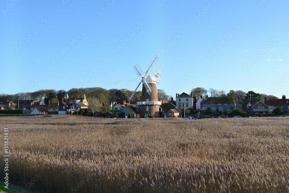 Fototapeta premium windmill and wheat field 