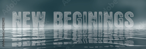 Foto Foggy words over water