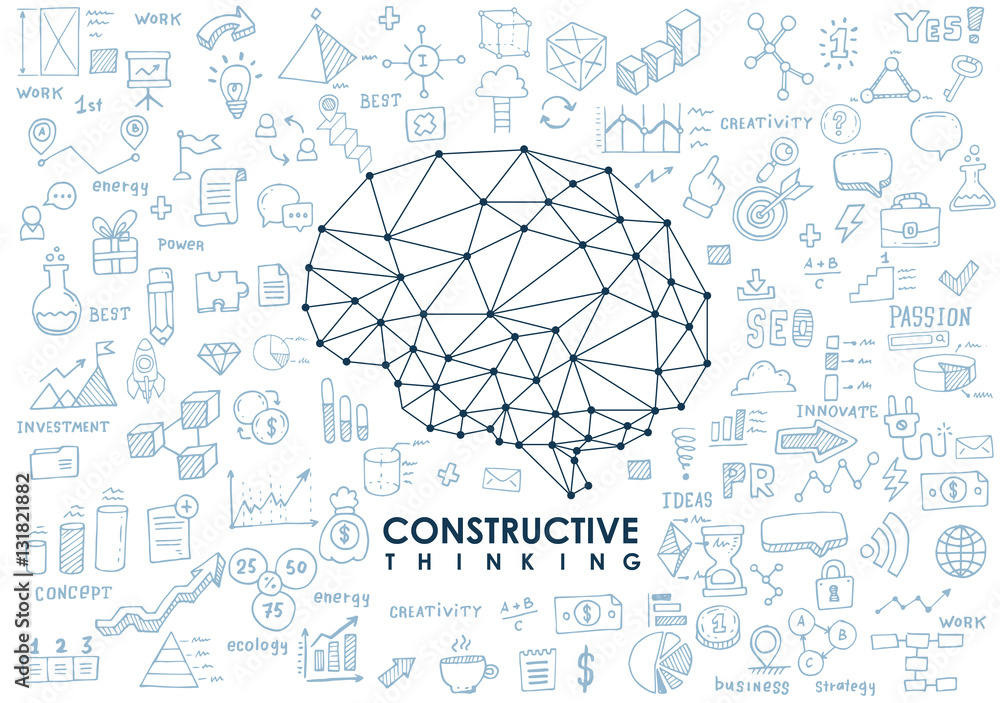 Fototapeta premium Conceptual Polygonal Brain. Abstract illustration.