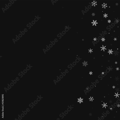 Wallpaper Mural Sparse snowfall. Scatter right gradient on black background. Vector illustration. Torontodigital.ca