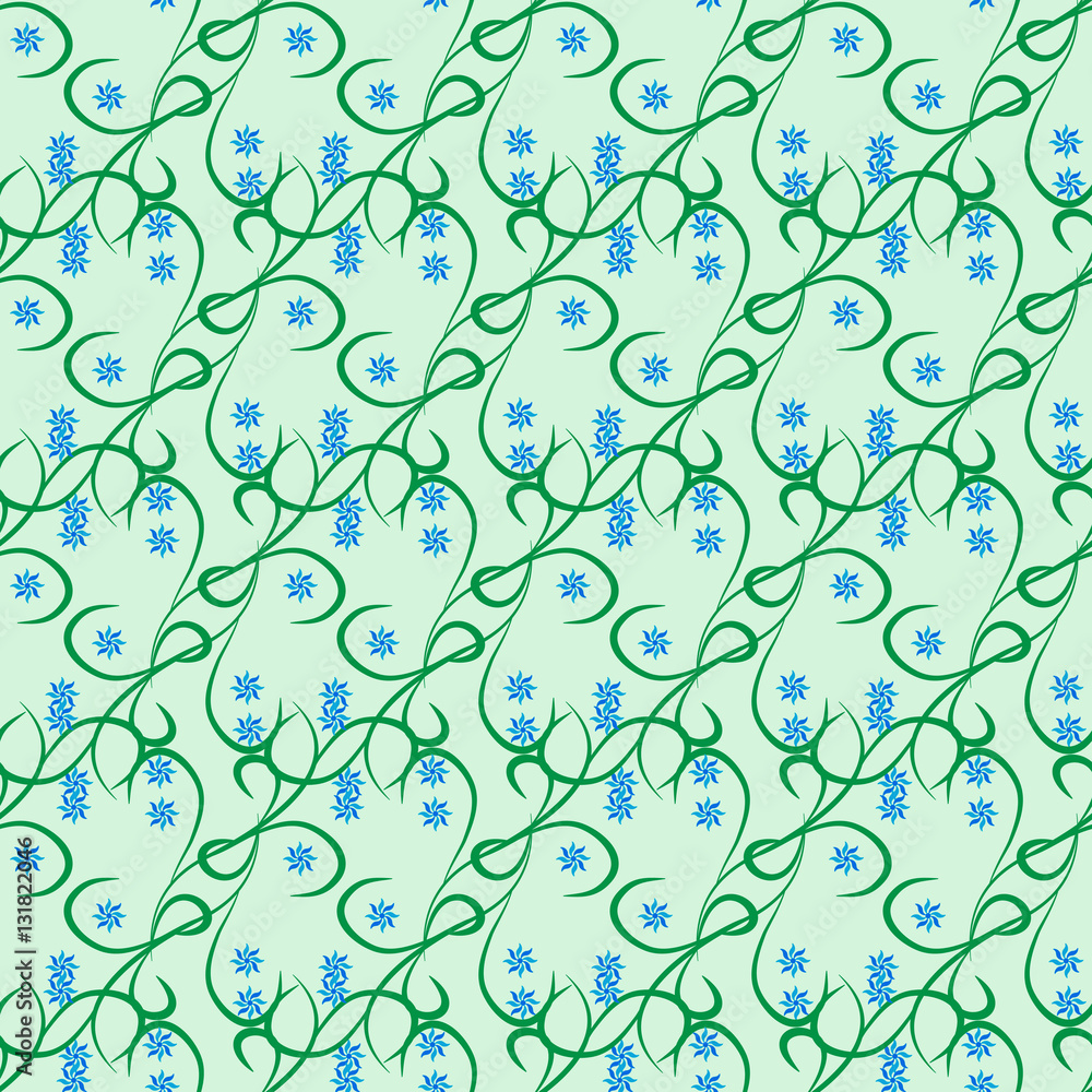 Flower and twig seamless pattern Flower and twig seamless pattern