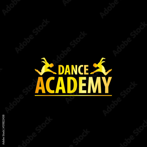 Luxury Golden Dance Academy Logo Silhouette, EPS8, Vector, Illustration