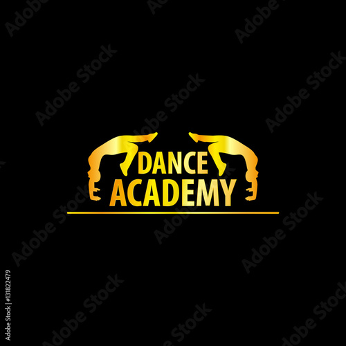 Luxury Golden Dance Academy Logo Silhouette, EPS8, Vector, Illustration