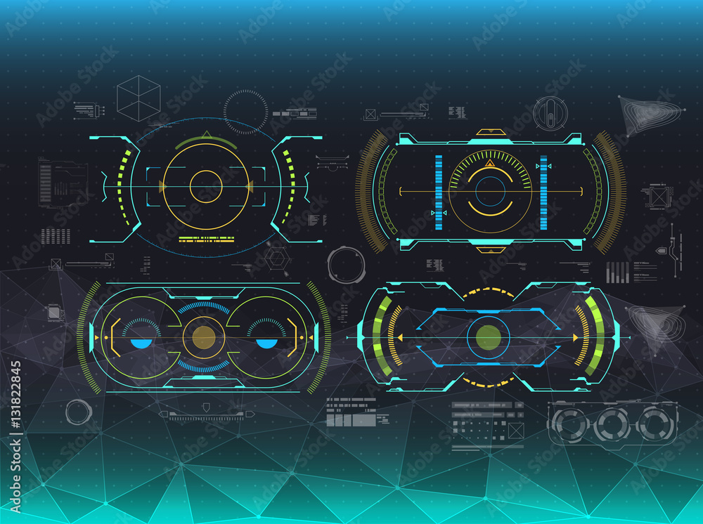 set of HUD and infographic elements. futuristic user interface set of HUD and infographic elements. futuristic user interface