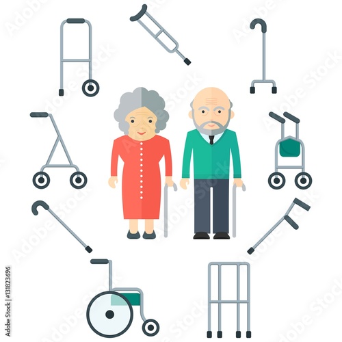 elder people and walkers