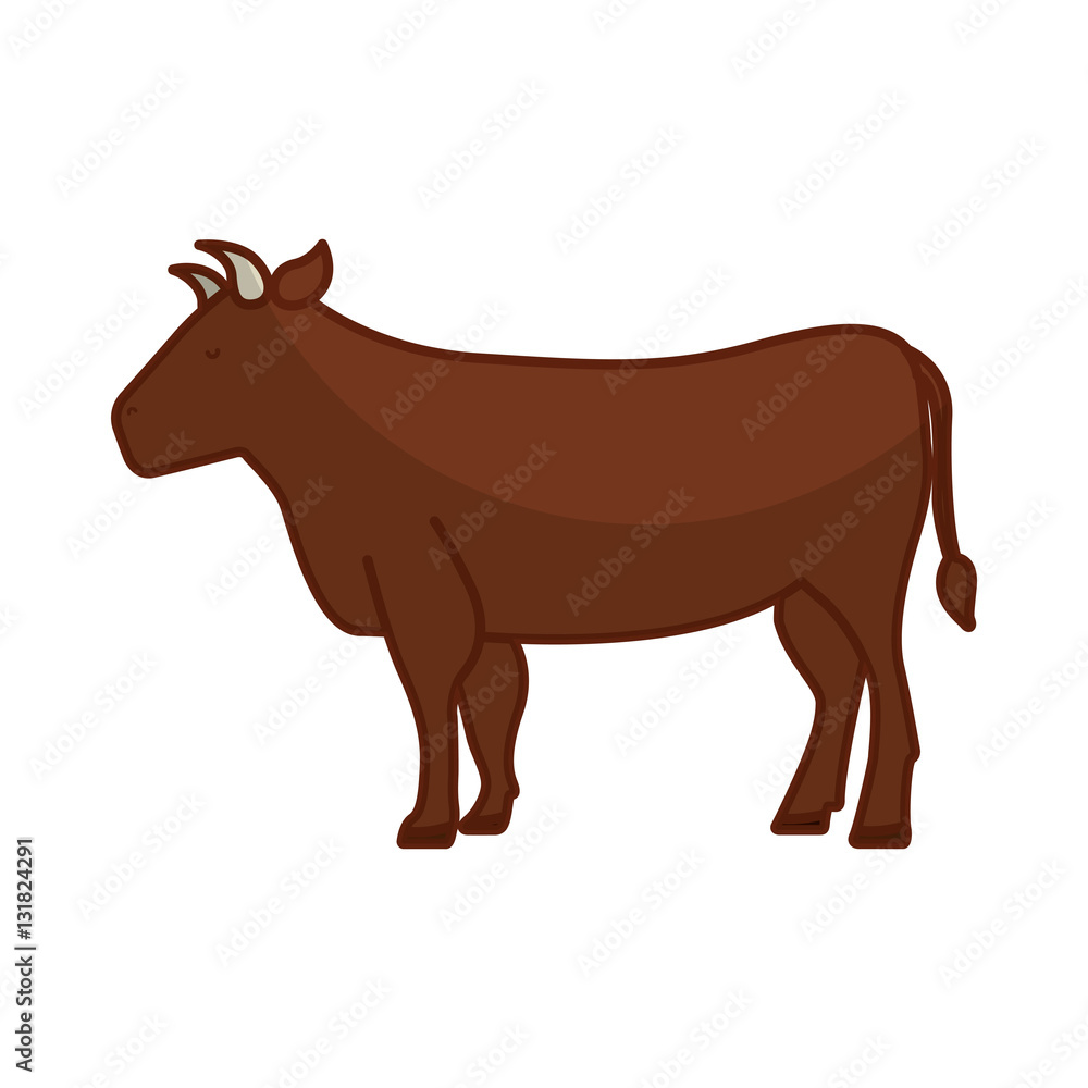 Fototapeta premium cow meat butchery icon vector illustration design