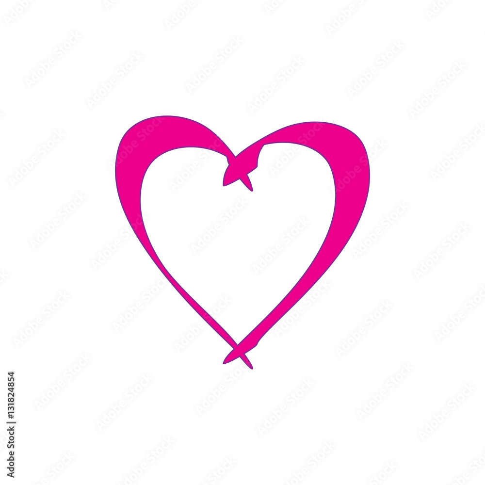 Heart pink isolated Heart pink isolated