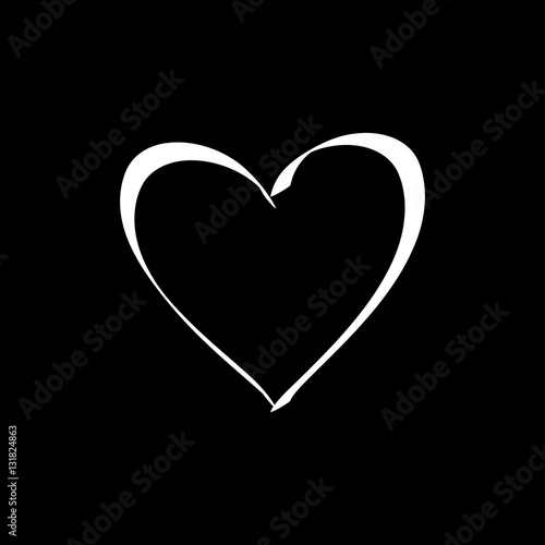 Heart white isolated