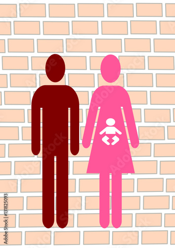 parents ,homme, et femme enceinte ,concept
