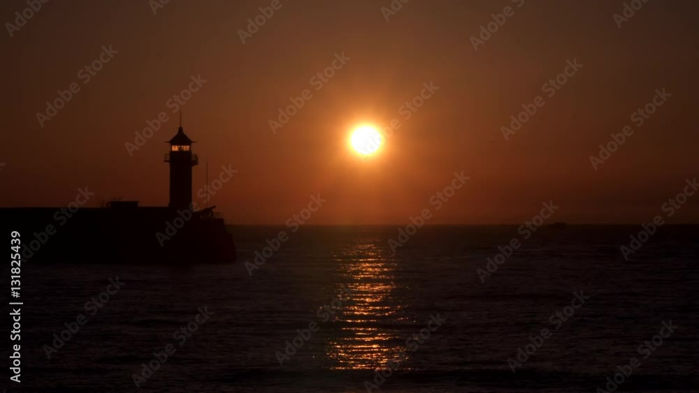 Reflection of the rising sun in the sea. Wieden lighthouse Reflection of the rising sun in the sea. Wieden lighthouse
