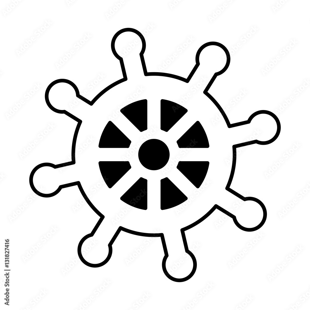 Obraz premium timon ship maritime icon vector illustration design