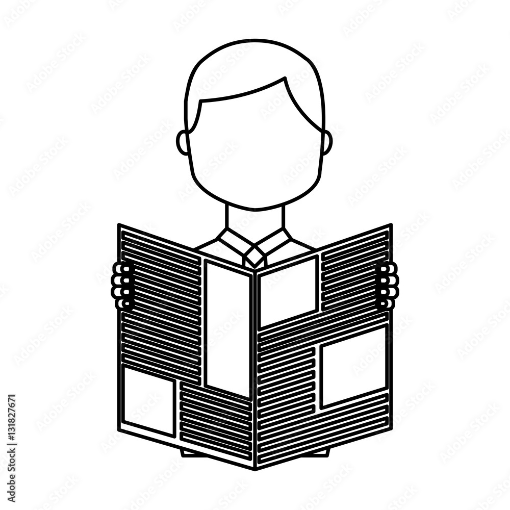 man reading newspaper icon vector illustration design man reading newspaper icon vector illustration design