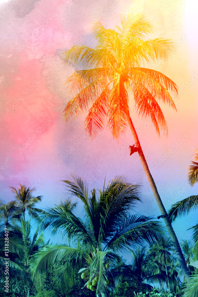 Fototapeta premium Retro photo of palm trees