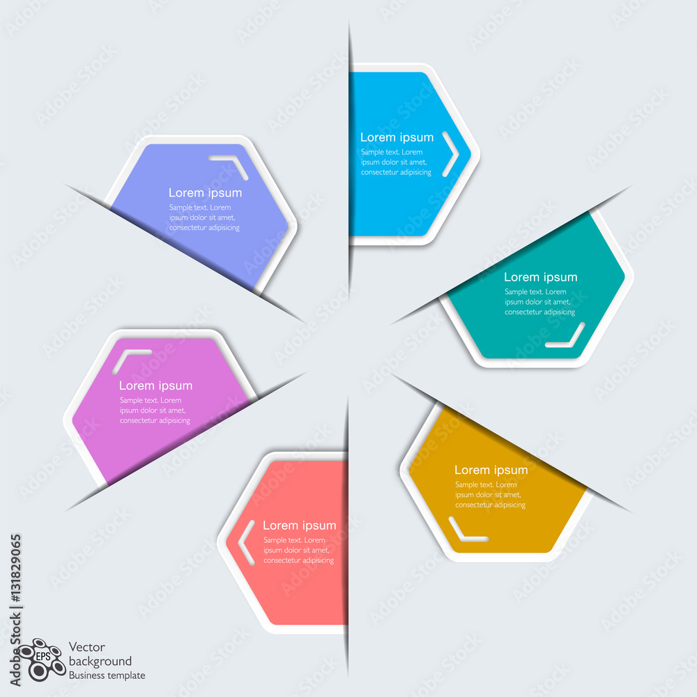 Business Chart Design 6-Step #Vector Graphic Business Chart Design 6-Step #Vector Graphic