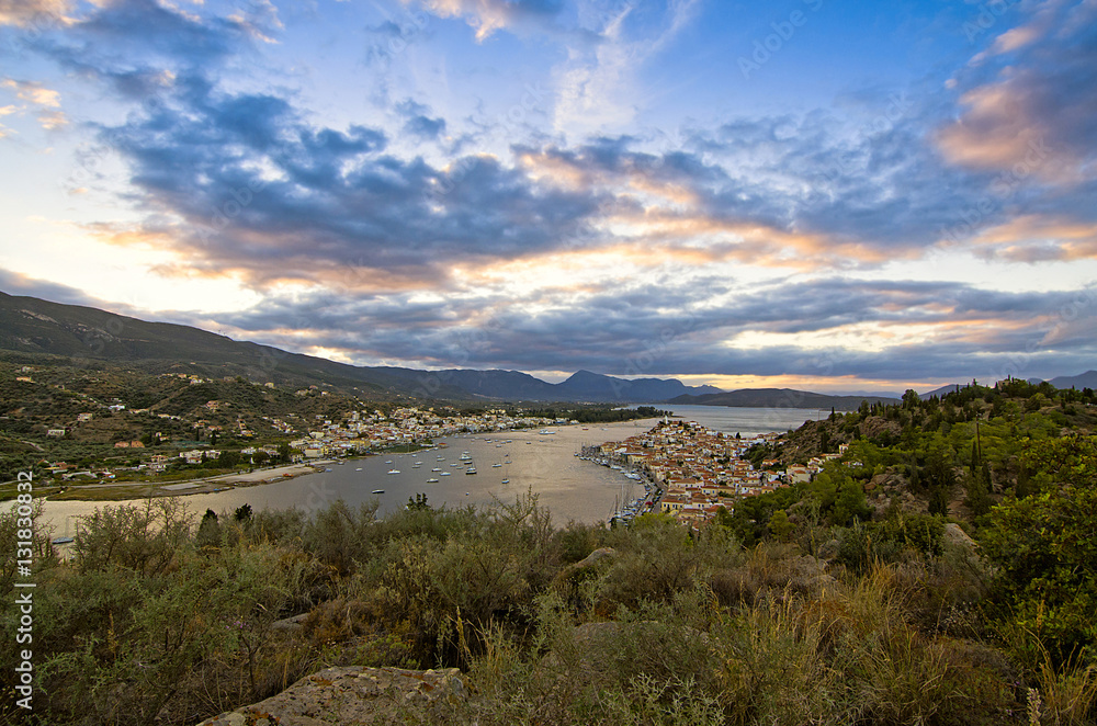 Port on Greece Island/ Island Poros Port on Greece Island/ Island Poros