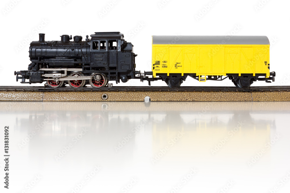 Model Electric Freight Train on the Rails