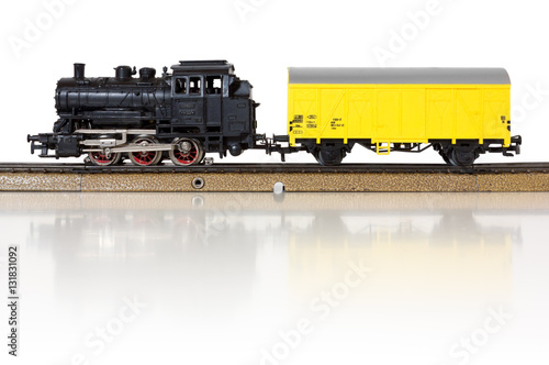 Model Electric Freight Train on the Rails