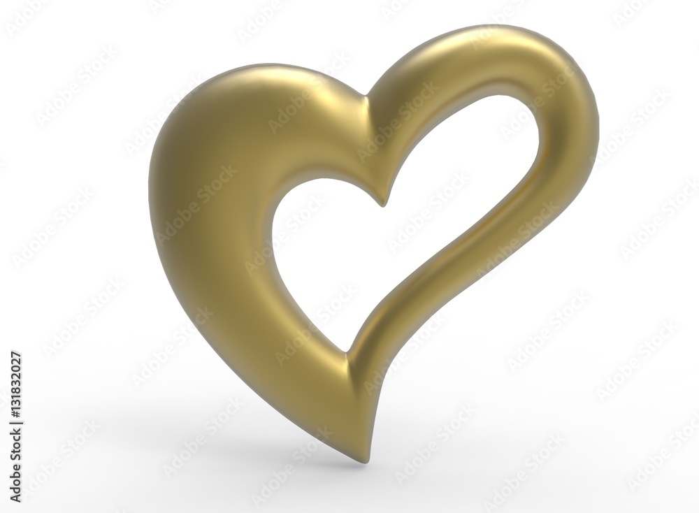 3d illustration of gold heart. white background isolated. icon for game web. 3d illustration of gold heart. white background isolated. icon for game web.