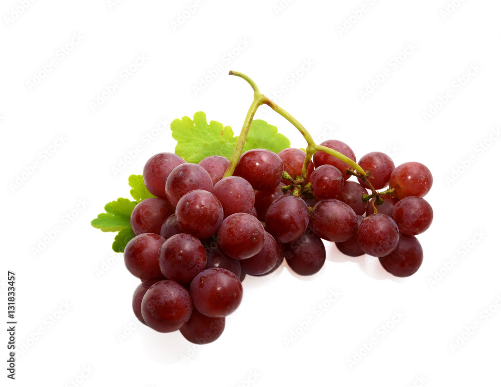 Red Grapes Isolated On White Background