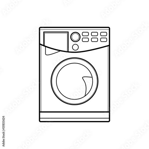symbol of washing machine. line art. Vector illustration