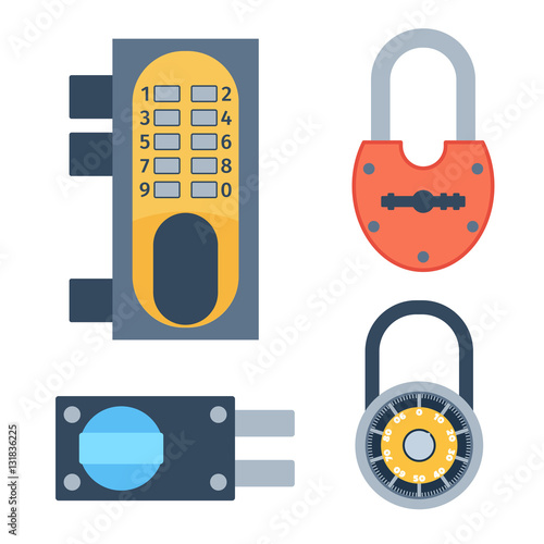 Lock icons set vector.