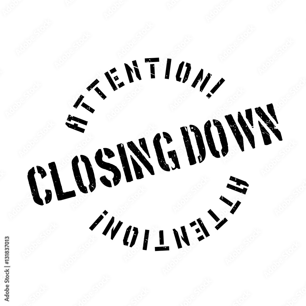 Closing Down rubber stamp Closing Down rubber stamp