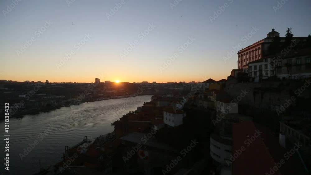 Douro river and Dom Luis I bridge at dusk, Porto, Portugal Douro river and Dom Luis I bridge at dusk, Porto, Portugal