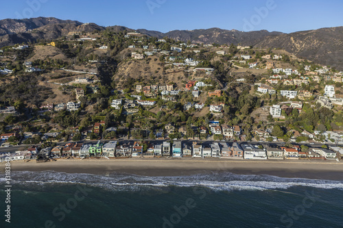 Photography Malibu Beach and Hillside Homes Aerial near Los Angeles