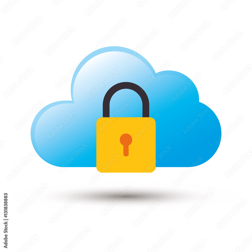 cloud security data icon vector illustration design cloud security data icon vector illustration design