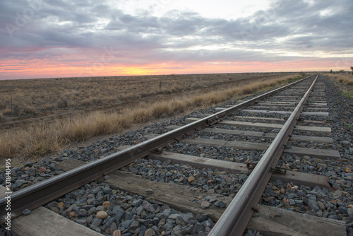 railway tracks at dawn