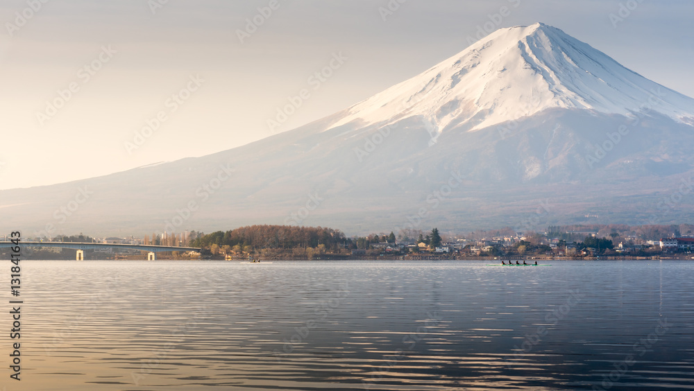 Mountain Fuji fujisan from Kawaguchigo lake with Kayaking in for