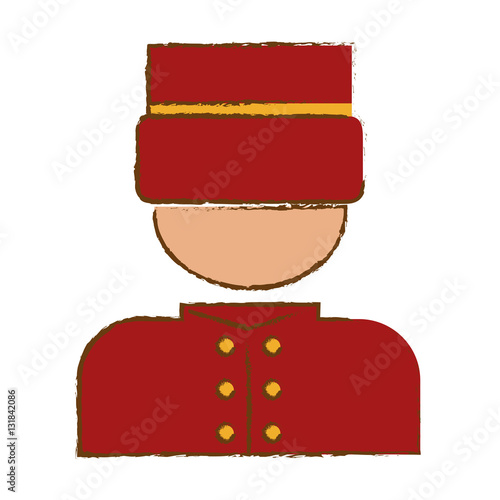 bellhop man icon over white background. hotel services concept. colorful design. vector illustration