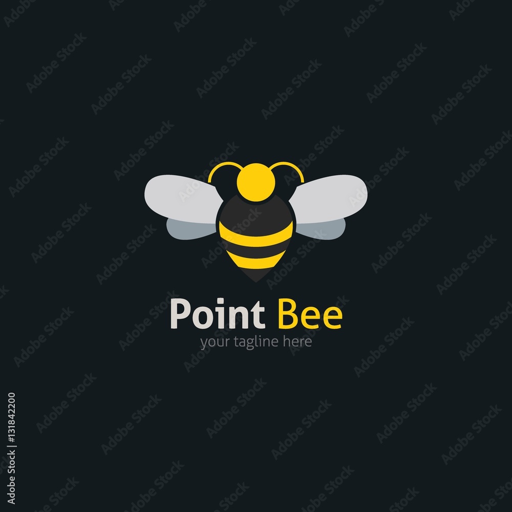 Bee Logo design template. vector illustration