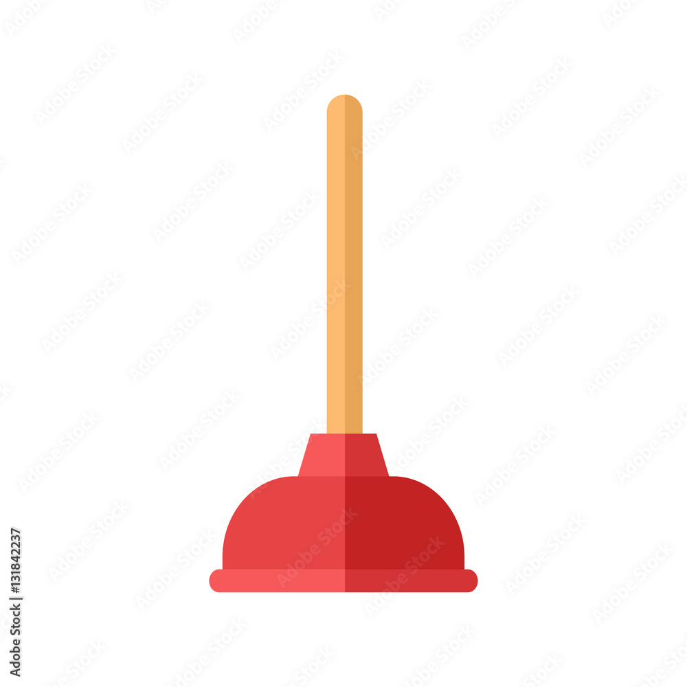 Toilet plunger bathroom equipment flat icon vector. Toilet plunger bathroom equipment flat icon vector.