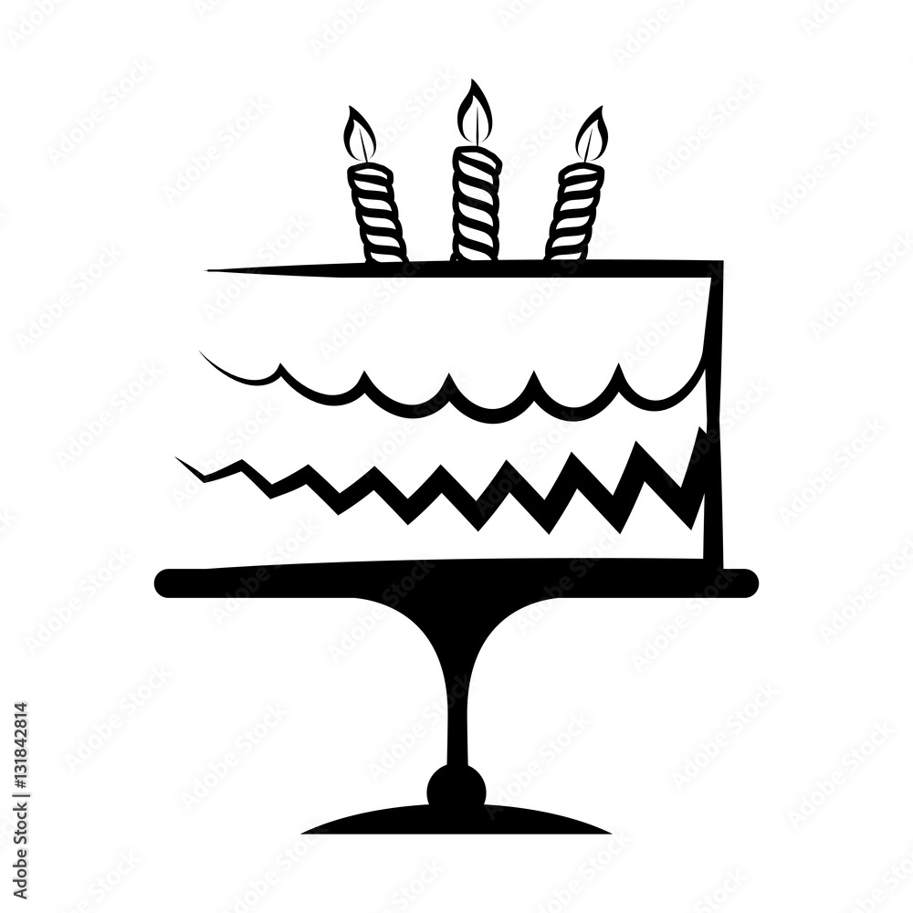 birthday cake icon over white background. vector illustration Stock ...