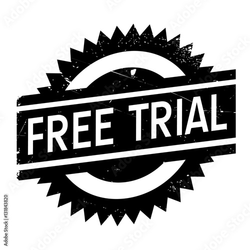 Free trial rubber stamp. Grunge design with dust scratches. Effects can be easily removed for a clean, crisp look. Color is easily changed.