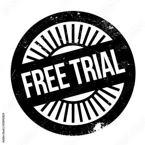 Free trial rubber stamp. Grunge design with dust scratches. Effects can be easily removed for a clean, crisp look. Color is easily changed.