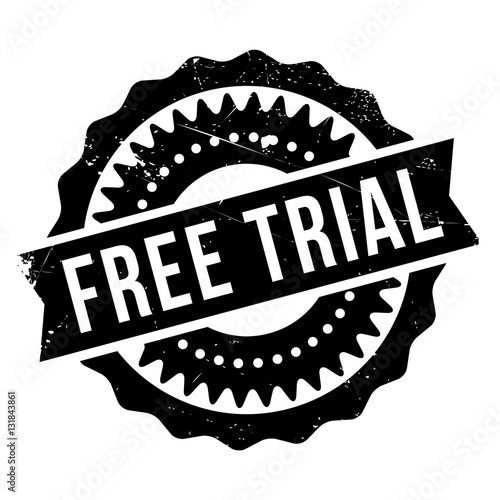Free trial rubber stamp. Grunge design with dust scratches. Effects can be easily removed for a clean, crisp look. Color is easily changed.