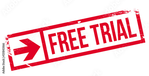 Free trial rubber stamp. Grunge design with dust scratches. Effects can be easily removed for a clean, crisp look. Color is easily changed.