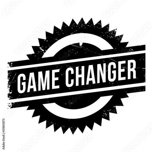 Game changer stamp. Grunge design with dust scratches. Effects can be easily removed for a clean, crisp look. Color is easily changed.