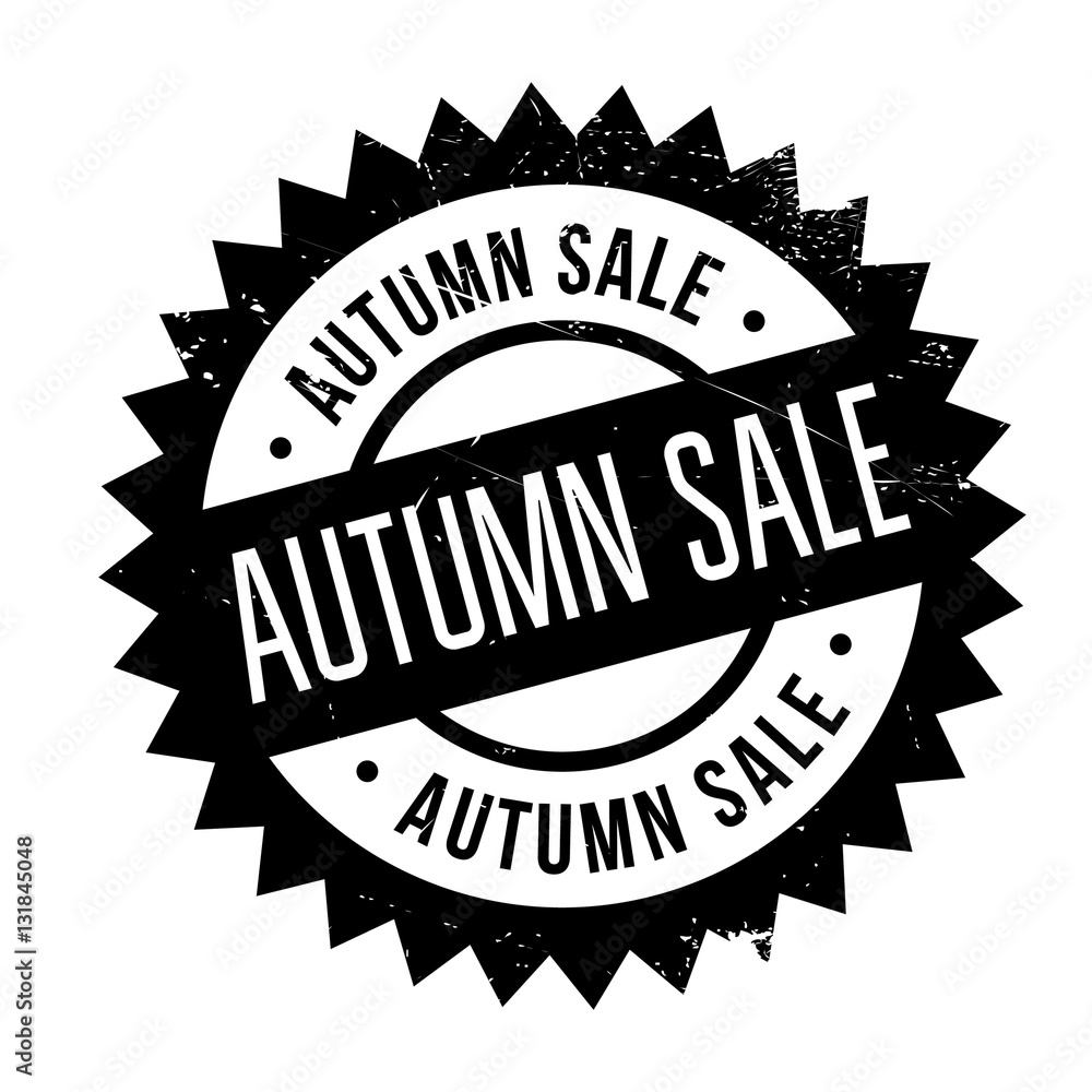 Autumn sale stamp. Grunge design with dust scratches. Effects can be easily removed for a clean, crisp look. Color is easily changed.