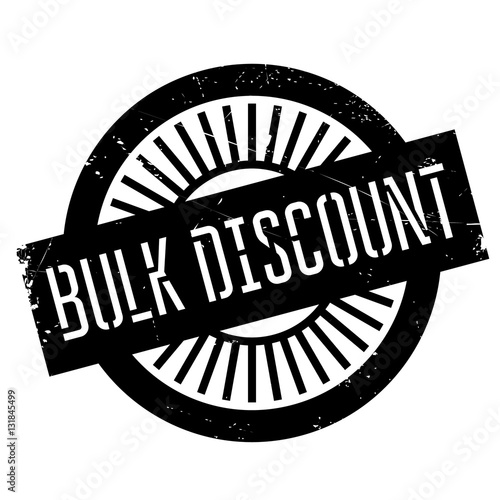 Bulk discount stamp. Grunge design with dust scratches. Effects can be easily removed for a clean, crisp look. Color is easily changed.