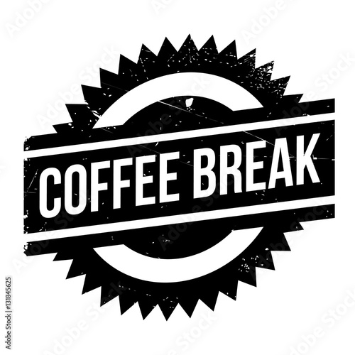 Coffee break stamp. Grunge design with dust scratches. Effects can be easily removed for a clean, crisp look. Color is easily changed.