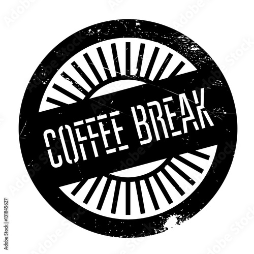 Coffee break stamp. Grunge design with dust scratches. Effects can be easily removed for a clean, crisp look. Color is easily changed.