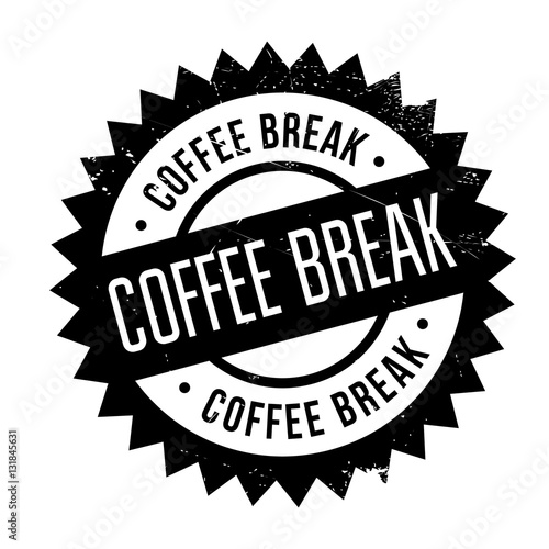 Coffee break stamp. Grunge design with dust scratches. Effects can be easily removed for a clean, crisp look. Color is easily changed.