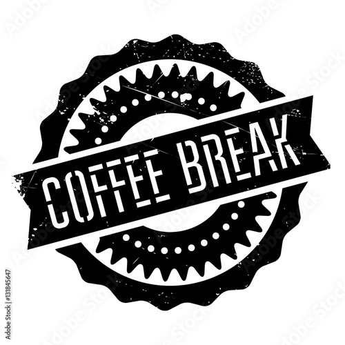 Coffee break stamp. Grunge design with dust scratches. Effects can be easily removed for a clean, crisp look. Color is easily changed.