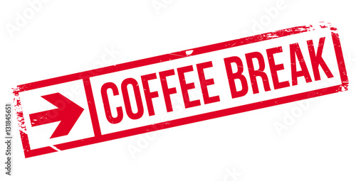 Coffee break stamp. Grunge design with dust scratches. Effects can be easily removed for a clean, crisp look. Color is easily changed.