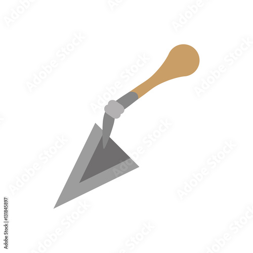 spatula tool construction wooden handle vector illustration eps 10